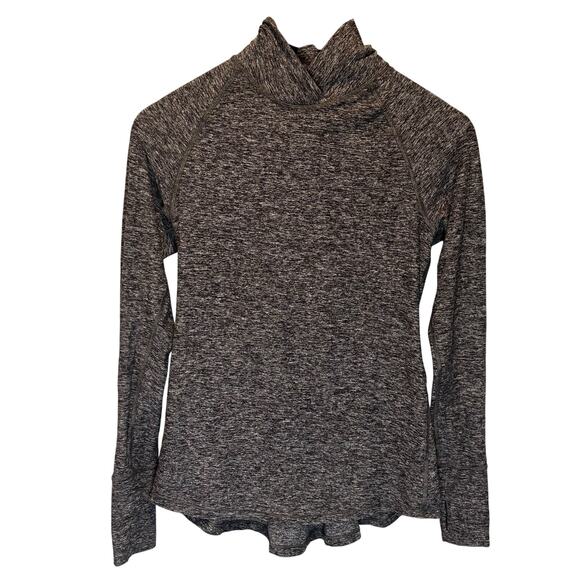 Lululemon Warm Your Core Heathered Black Long Sleeve Top - size 6 - Picture 1 of 5